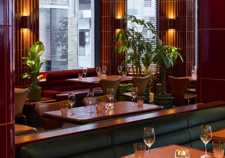 Indoor view of TOWN's elegant restaurant